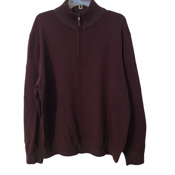 JOSEPH ABBOUD Sweater, maroon, quarter zip - Picture 1 of 4
